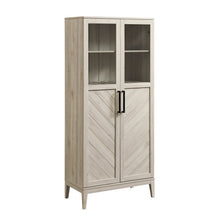Load image into Gallery viewer, 68&quot; Chevron-Pattern Cabinet/Bookcase in Birch
