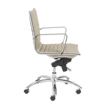 Load image into Gallery viewer, Low Back Taupe Leather & Chrome Office Chair