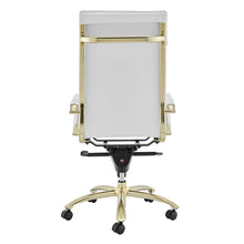Load image into Gallery viewer, Professional High Back Office Chair in White Leather and Brushed Gold