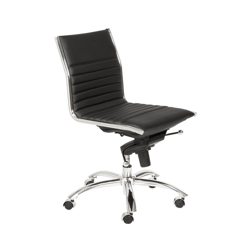 Classic Armless Black Swivel Office Chair