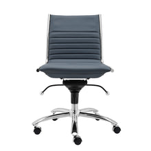 Load image into Gallery viewer, Classic Armless Blue Swivel Office Chair