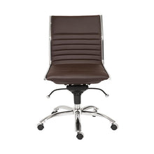 Load image into Gallery viewer, Classic Armless Brown Swivel Office Chair
