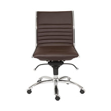 Load image into Gallery viewer, Classic Armless Brown Swivel Office Chair