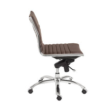Load image into Gallery viewer, Classic Armless Brown Swivel Office Chair