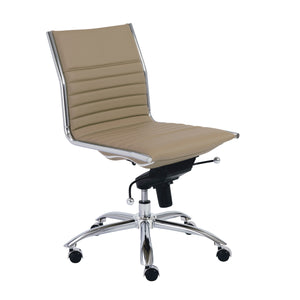Classic Armless Taupe Swivel Office Chair