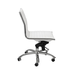 Classic Armless White Swivel Office Chair