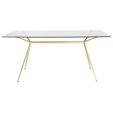 Load image into Gallery viewer, 66" Premium Glass Executive Desk with Matte Brushed Gold Frame