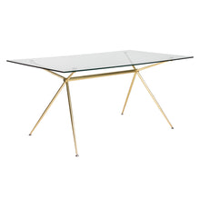 Load image into Gallery viewer, 66" Premium Glass Executive Desk with Matte Brushed Gold Frame