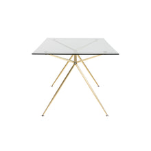 Load image into Gallery viewer, 66&quot; Premium Glass Executive Desk with Matte Brushed Gold Frame
