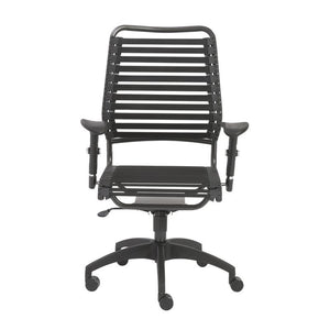 Black Bungee Banded High Back Office Chair in Modern Style