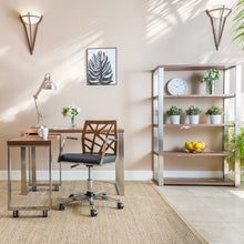 Load image into Gallery viewer, Walnut & Brushed Stainless Steel 48" Modern Desk