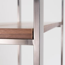 Load image into Gallery viewer, Stylish Office Bookcase of Walnut Veneer and Stainless Steel