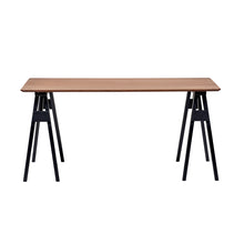 Load image into Gallery viewer, 63" Computer Desk with Solid Wood Sawhorse-Style Legs