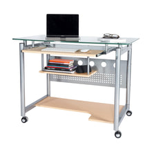 Load image into Gallery viewer, 40&quot; Mobile Workstation in Maple and Silver
