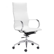 Load image into Gallery viewer, White High-Back Leatherette Rolling Office Chair