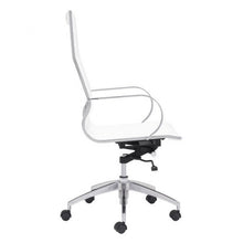 Load image into Gallery viewer, White High-Back Leatherette Rolling Office Chair
