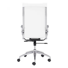 Load image into Gallery viewer, White High-Back Leatherette Rolling Office Chair