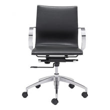Load image into Gallery viewer, Black Low-Back Leatherette Rolling Office Chair
