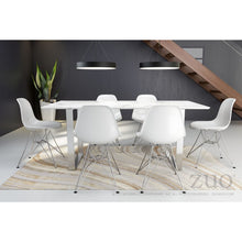 Load image into Gallery viewer, Modern 71" Faux Marble Desk or Meeting Table with Brushed Stainless Steel Legs