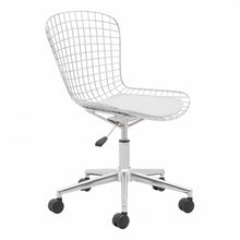Load image into Gallery viewer, Stylish Office Chair w/ White Cushion and Chromed Steel