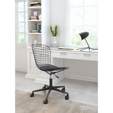 Load image into Gallery viewer, Stylish Office Chair w/ Black Cushion and Matte Black Steel