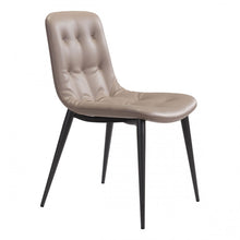 Load image into Gallery viewer, Taupe Leatherette Guest or Conference Chair w/ Button Tufting (Set of 2)