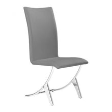 Load image into Gallery viewer, Unique Modern Gray Leatherette & Chrome Guest/Conference Chair (Set of 2)