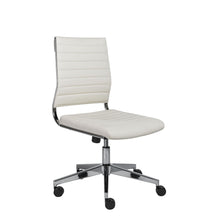 Load image into Gallery viewer, Low Back Leatherette White Office Chair