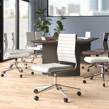 Load image into Gallery viewer, Low Back Leatherette White Office Chair