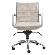 Load image into Gallery viewer, Low Back Office Chair in Beige Velvet with Chrome Armrests &amp; Base

