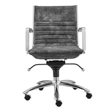 Load image into Gallery viewer, Low Back Office Chair in Gray Velvet with Chrome Armrests &amp; Base
