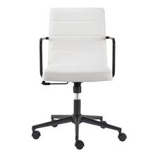 Load image into Gallery viewer, White Leatherette Office Chair with Metal Armrests
