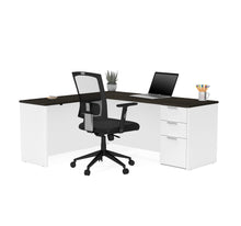 Load image into Gallery viewer, 71" x 62" Modern L-shaped Desk in White & Deep Gray