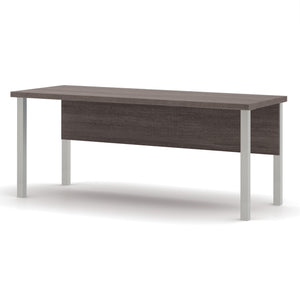 71" Modern Executive Office Desk with Metal Legs in Bark Gray