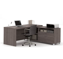 Load image into Gallery viewer, Premium Modern L-shaped Desk in Bark Gray