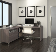 Load image into Gallery viewer, Premium Modern L-shaped Desk in Bark Gray