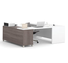 Load image into Gallery viewer, Premium Modern U-shaped Desk in White & Bark Gray