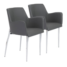 Load image into Gallery viewer, Comfortable Gray Leatherette Guest or Conference Armchair (Set of 2)