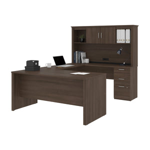 Modern U-shaped Executive Desk with Hutch in Antigua