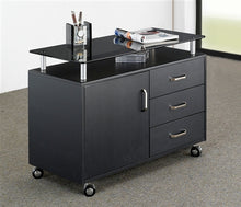 Load image into Gallery viewer, Mobile Laptop Stand in Graphite with Shelving & Storage Drawer