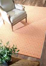 Load image into Gallery viewer, Hand-Loomed Cotton Indoor Office Rug in Orange (Multiple Dimensions)