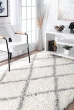 Load image into Gallery viewer, White &amp; Grey Office Rug w/ Crisscross Design (Multiple Sizes)
