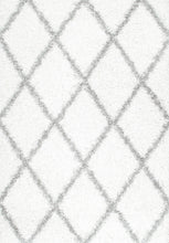 Load image into Gallery viewer, White & Grey Office Rug w/ Crisscross Design (Multiple Sizes)
