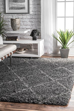 Load image into Gallery viewer, Dark Grey Office Rug w/ Crisscross Design (Multiple Sizes)