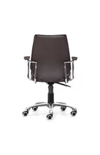 Load image into Gallery viewer, Elegant Espresso Leather & Chrome Mid-Back Chair