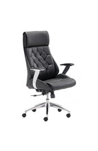Load image into Gallery viewer, Black Leather & Chrome Modern Office Chair with Ultimate Comfort
