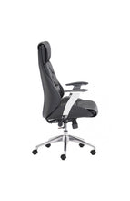 Load image into Gallery viewer, Black Leather & Chrome Modern Office Chair with Ultimate Comfort