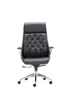 Load image into Gallery viewer, Black Leather & Chrome Modern Office Chair with Ultimate Comfort