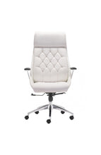 Load image into Gallery viewer, White Leather & Chrome Modern Office Chair with Ultimate Comfort