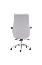 Load image into Gallery viewer, White Leather & Chrome Modern Office Chair with Ultimate Comfort